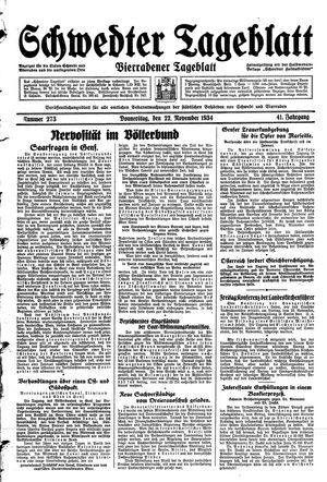 Schwedter Tageblatt vom 22.11.1934