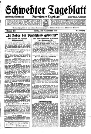 Schwedter Tageblatt on Nov 30, 1934