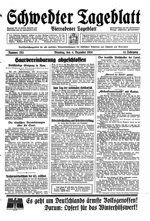 Schwedter Tageblatt vom 04.12.1934