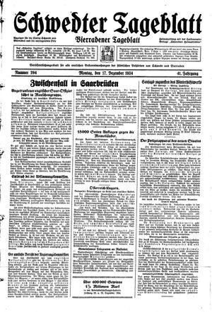 Schwedter Tageblatt vom 17.12.1934