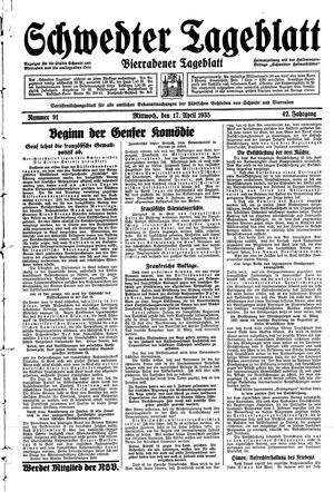 Schwedter Tageblatt vom 17.04.1935
