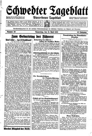 Schwedter Tageblatt vom 18.04.1935