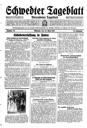 Schwedter Tageblatt vom 24.04.1935