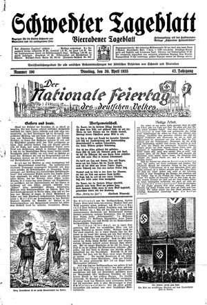 Schwedter Tageblatt vom 30.04.1935