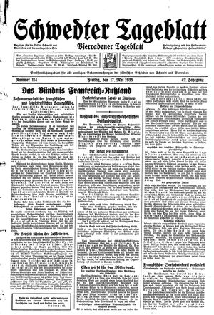 Schwedter Tageblatt on May 17, 1935