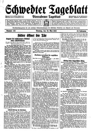 Schwedter Tageblatt on May 28, 1935