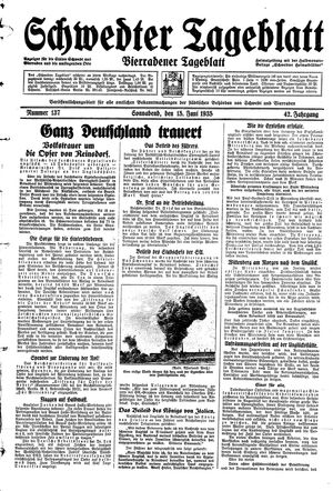 Schwedter Tageblatt vom 15.06.1935