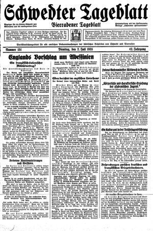 Schwedter Tageblatt vom 02.07.1935