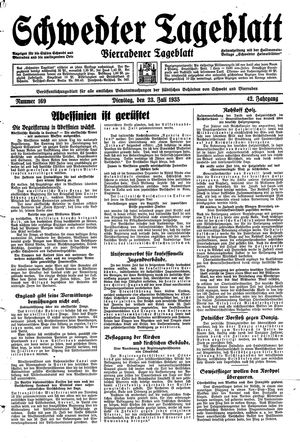 Schwedter Tageblatt on Jul 23, 1935