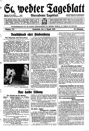 Schwedter Tageblatt on Aug 3, 1935