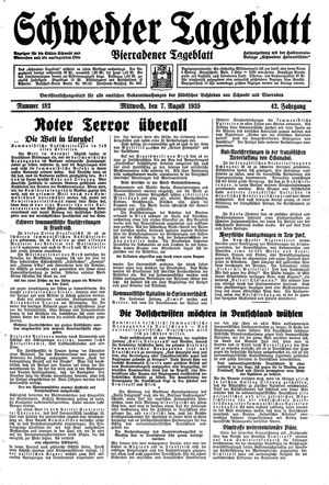 Schwedter Tageblatt vom 07.08.1935