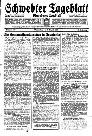 Schwedter Tageblatt vom 08.08.1935