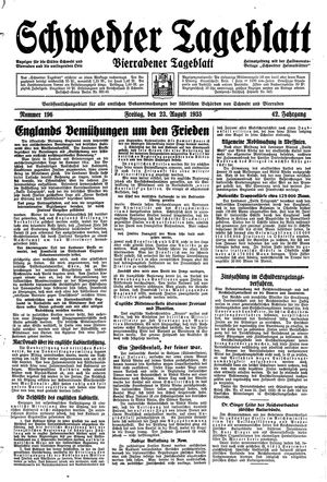 Schwedter Tageblatt vom 23.08.1935