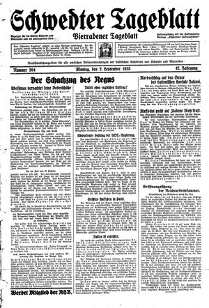 Schwedter Tageblatt vom 02.09.1935