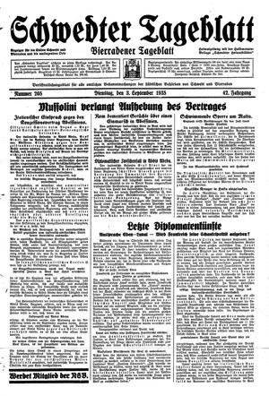 Schwedter Tageblatt vom 03.09.1935