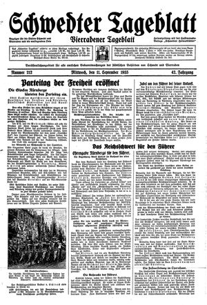 Schwedter Tageblatt vom 11.09.1935