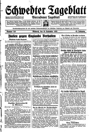 Schwedter Tageblatt on Sep 18, 1935