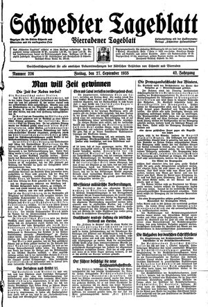 Schwedter Tageblatt on Sep 27, 1935