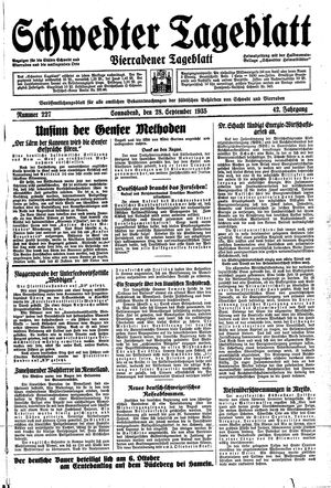 Schwedter Tageblatt vom 28.09.1935