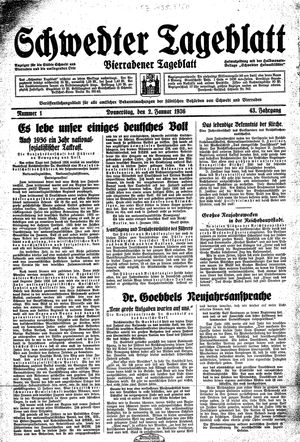 Schwedter Tageblatt on Jan 2, 1936