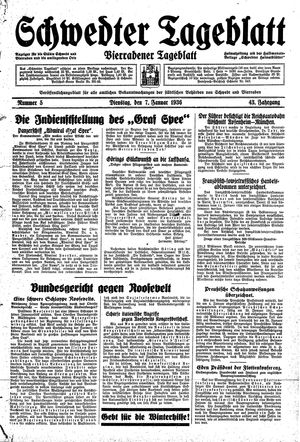 Schwedter Tageblatt on Jan 7, 1936