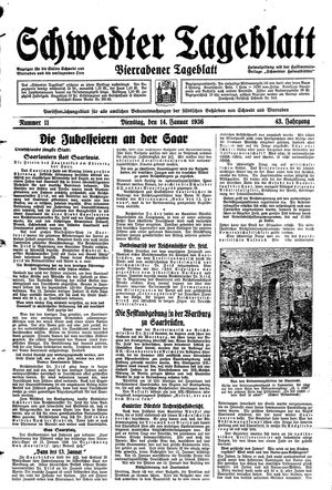 Schwedter Tageblatt vom 14.01.1936