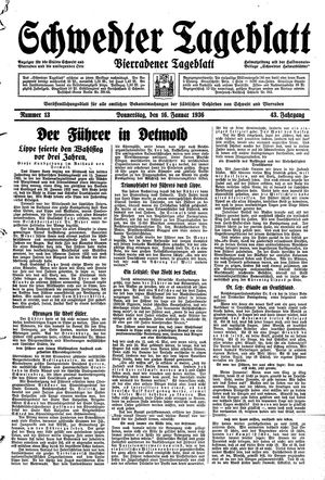 Schwedter Tageblatt vom 16.01.1936