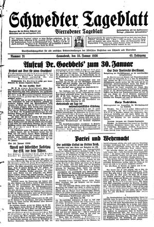 Schwedter Tageblatt vom 25.01.1936