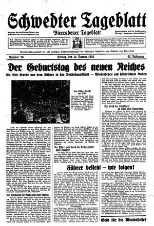 Schwedter Tageblatt vom 31.01.1936