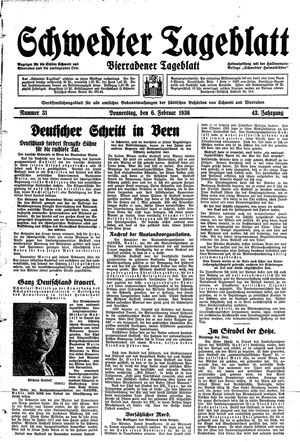 Schwedter Tageblatt vom 06.02.1936