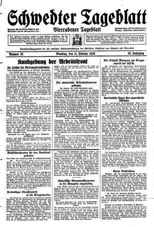 Schwedter Tageblatt vom 11.02.1936