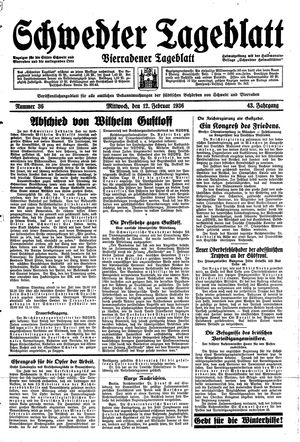 Schwedter Tageblatt vom 12.02.1936