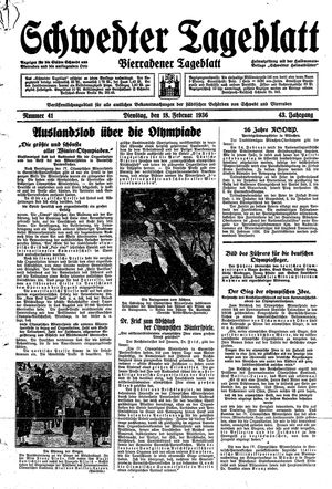 Schwedter Tageblatt vom 18.02.1936