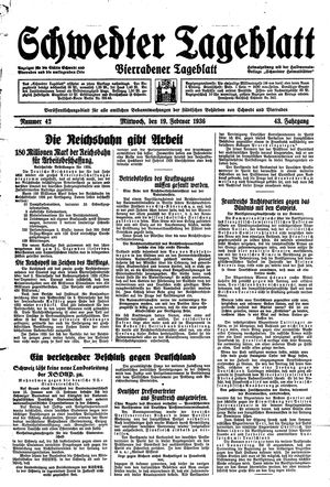 Schwedter Tageblatt vom 19.02.1936
