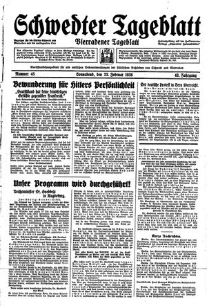 Schwedter Tageblatt on Feb 22, 1936
