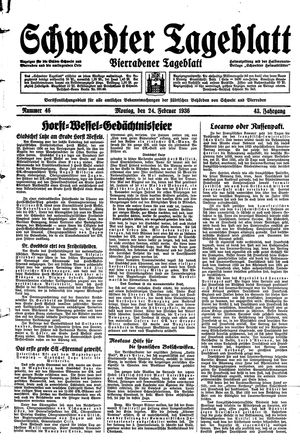 Schwedter Tageblatt vom 24.02.1936