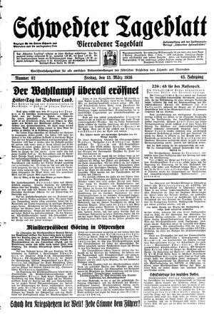 Schwedter Tageblatt vom 13.03.1936