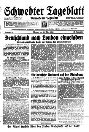 Schwedter Tageblatt on Mar 16, 1936