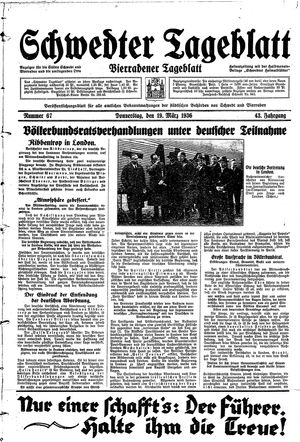 Schwedter Tageblatt vom 19.03.1936
