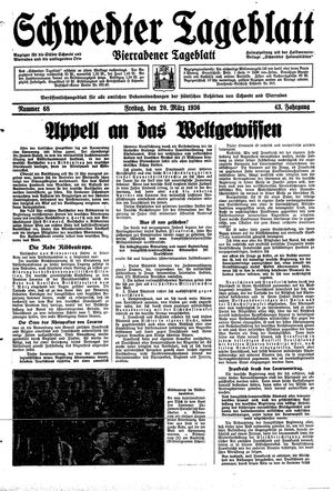 Schwedter Tageblatt vom 20.03.1936