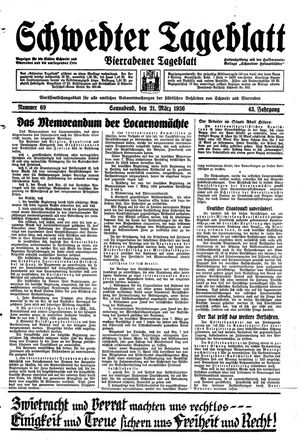 Schwedter Tageblatt on Mar 21, 1936