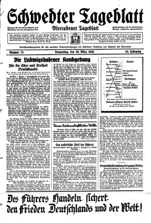 Schwedter Tageblatt vom 26.03.1936