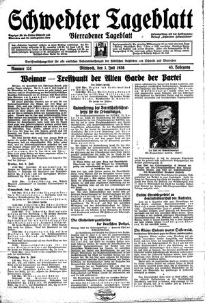 Schwedter Tageblatt on Jul 1, 1936