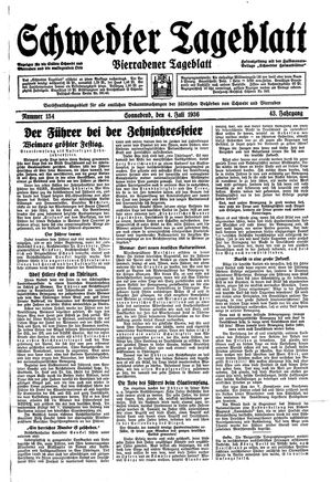 Schwedter Tageblatt vom 04.07.1936