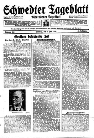 Schwedter Tageblatt vom 07.07.1936