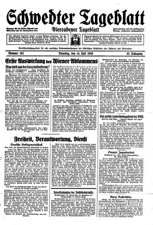 Schwedter Tageblatt vom 14.07.1936