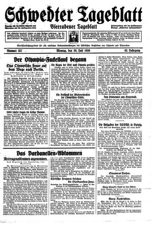 Schwedter Tageblatt vom 20.07.1936