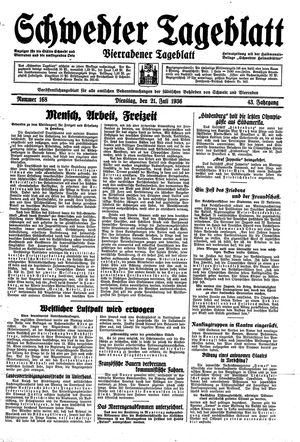Schwedter Tageblatt vom 21.07.1936