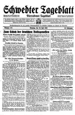 Schwedter Tageblatt vom 28.07.1936