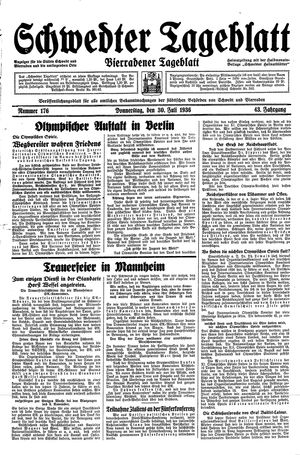 Schwedter Tageblatt on Jul 30, 1936